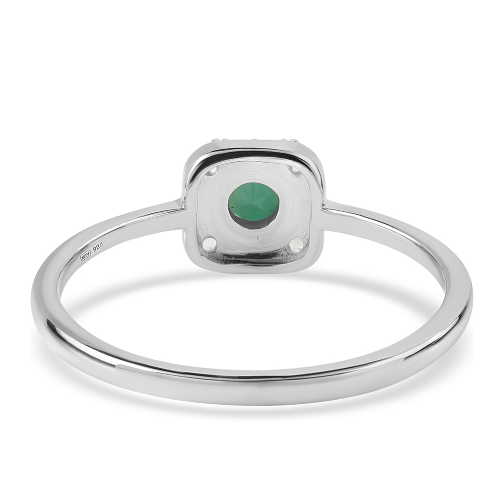 Ezüst Szett Brazil Smaragddal és Fehér Topázzal ( Fülbevaló+Gyűrű+Medál ) 7 