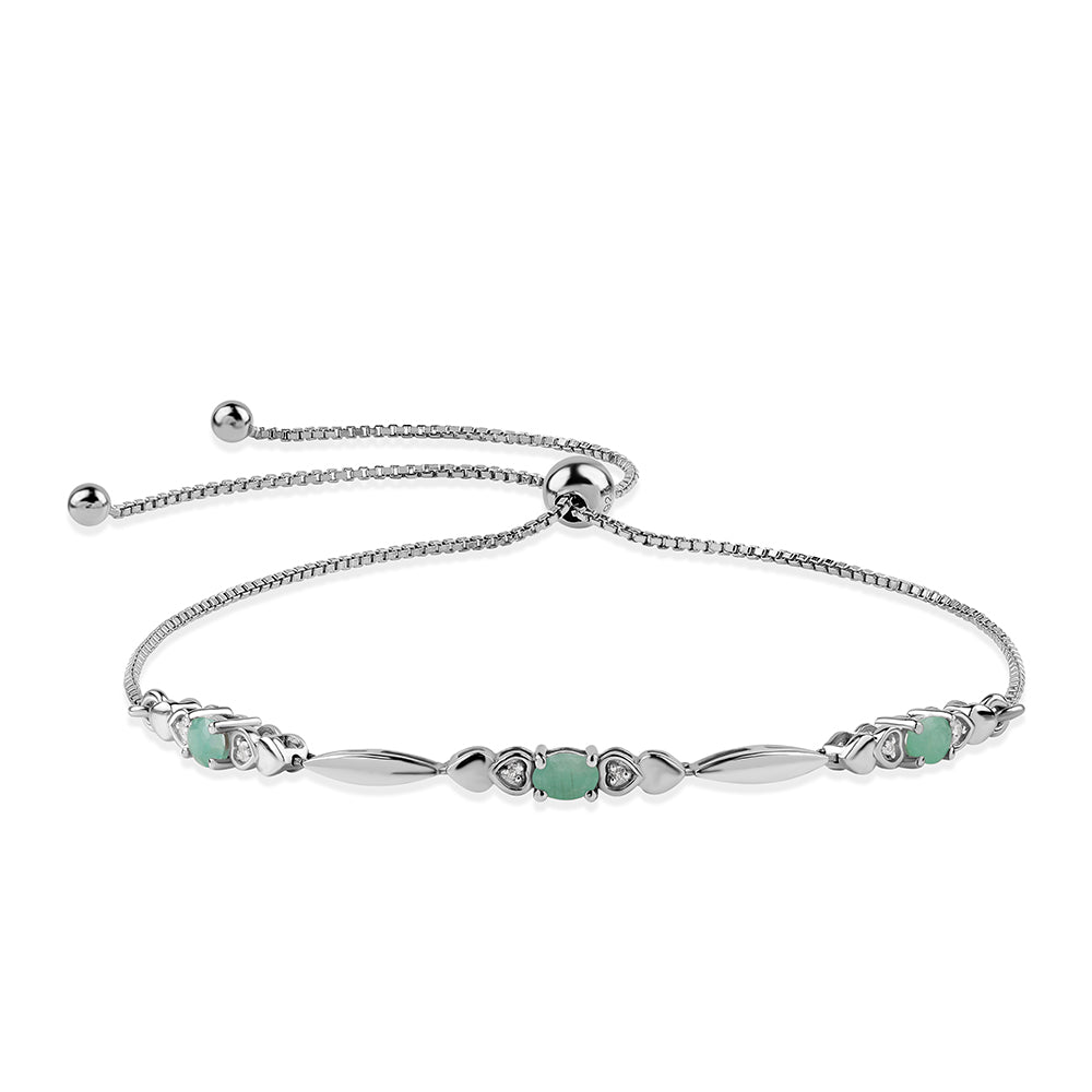 Ezüst Karkötő Brazil Smaragddal és Fehér Topázzal 1 