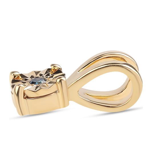 Arannyal Bevont Ezüst Medál Kék Gyémánttal