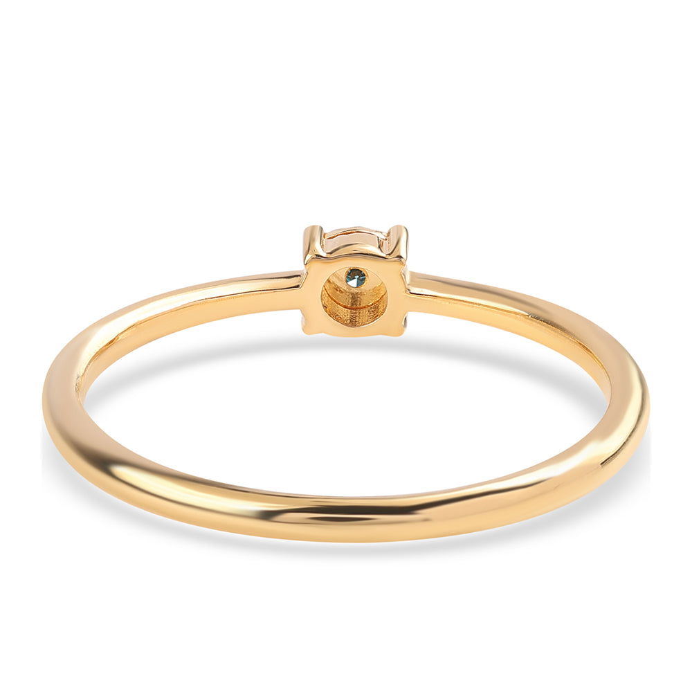 Arannyal Bevont Ezüst Gyűrű Kék Gyémánttal 3 