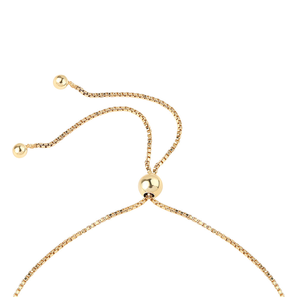 Arannyal Bevont Ezüst Karkötő Fehér Gyémánttal 5 