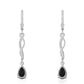 Ezüst Fülbevaló Lega Dembi Éjfekete Etiópiai Opállal és Fehér Topázzal