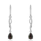 Ezüst Fülbevaló Lega Dembi Éjfekete Etiópiai Opállal és Fehér Topázzal
