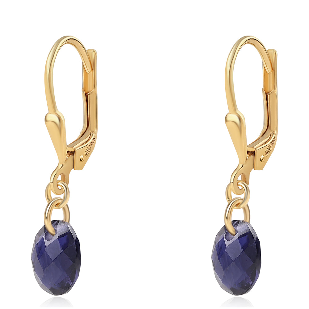 Arannyal Bevont Ezüst Fülbevaló Iolittal