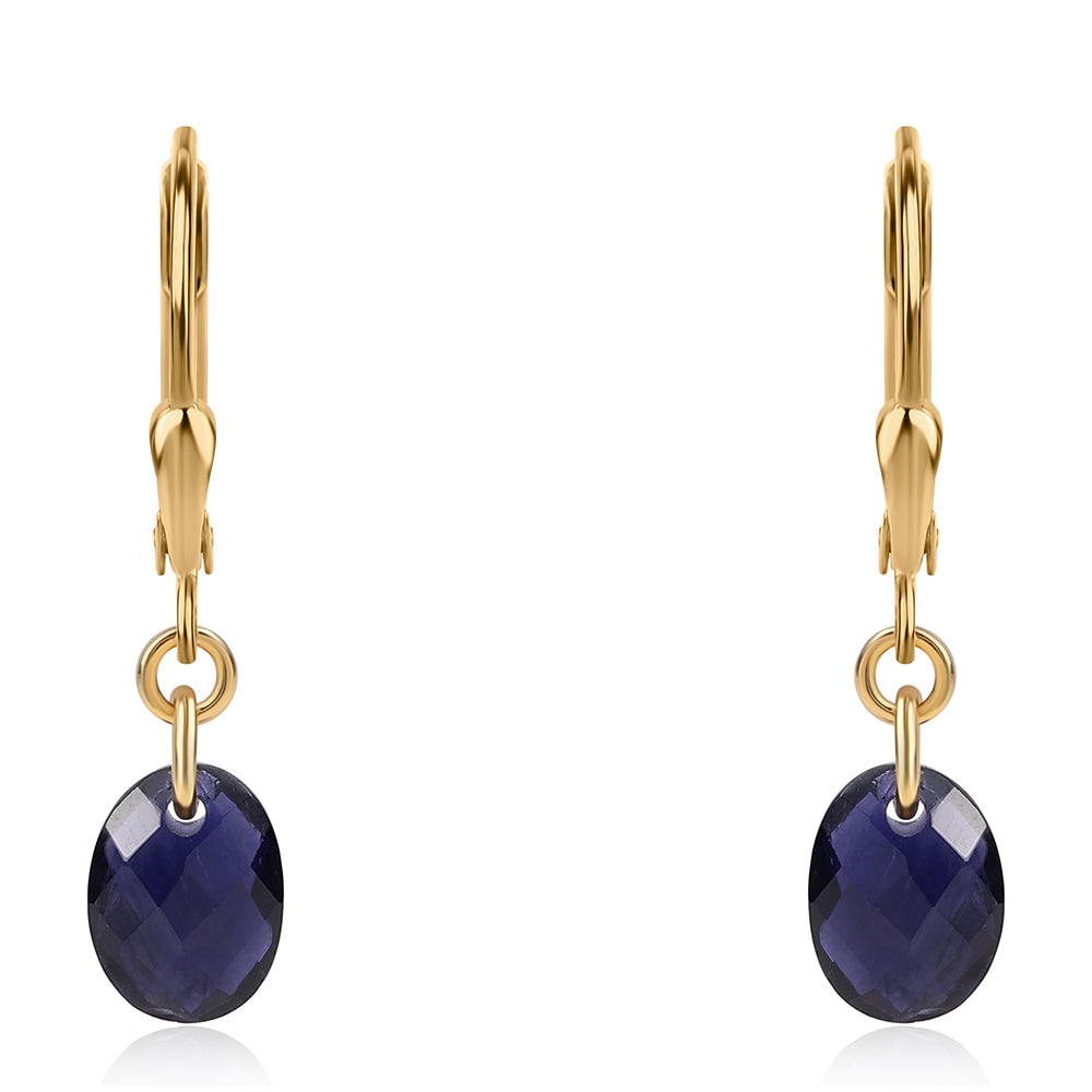 Arannyal Bevont Ezüst Fülbevaló Iolittal