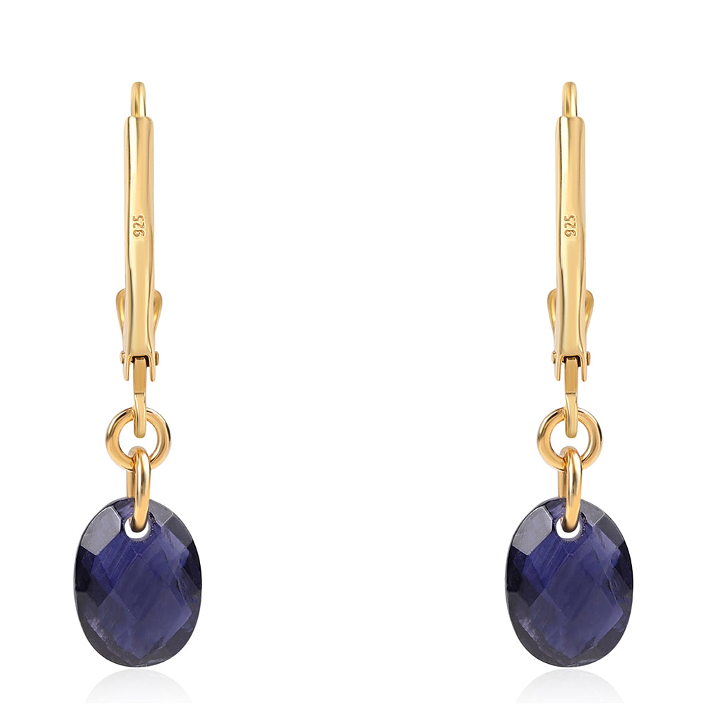 Arannyal Bevont Ezüst Fülbevaló Iolittal 3 