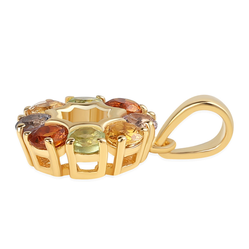 Arannyal Bevont Ezüst Medál Rose De France Ametiszttel és Peridottal 3 