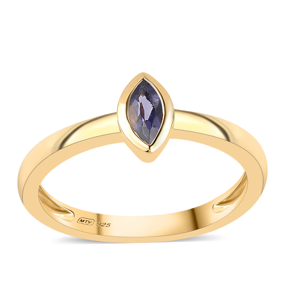 Arannyal Bevont Ezüst Gyűrű Iolittal 1 