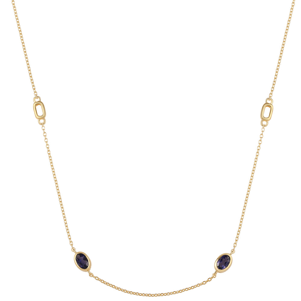 Arannyal Bevont Ezüst Nyaklánc Iolittal 3 
