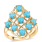 Arannyal Bevont Ezüst Gyűrű Csipkerózsika Türkizzel
