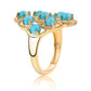 Arannyal Bevont Ezüst Gyűrű Csipkerózsika Türkizzel