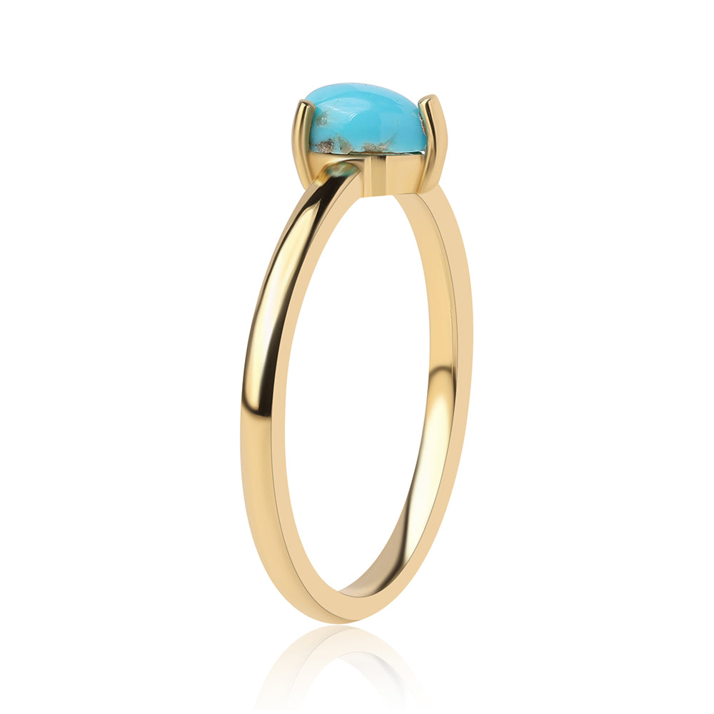 Arannyal Bevont Ezüst Gyűrű Csipkerózsika Türkizzel