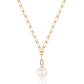 Arannyal Bevont Ezüst Nyaklánc Fehér Édesvízi Kagylógyönggyel