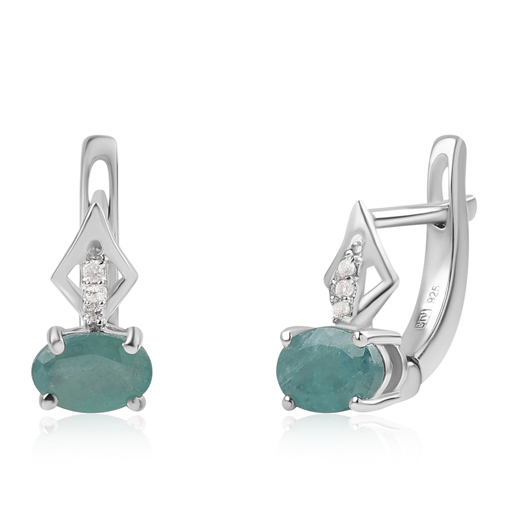 Ezüst Fülbevaló Grandidierittel és Fehér Topázzal