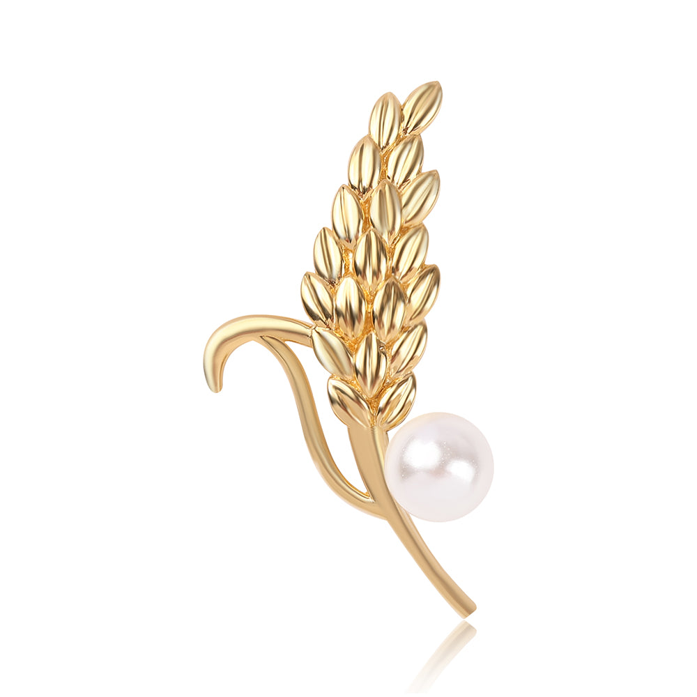 Arannyal Bevont Ezüst Bross Fehér Édesvízi Kagylógyönggyel 1 
