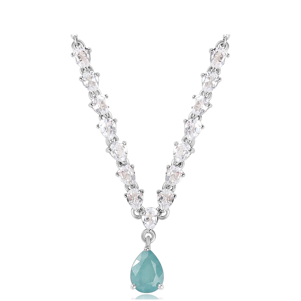 Ezüst Nyaklánc Grandidierittel és Fehér Topázzal 1 
