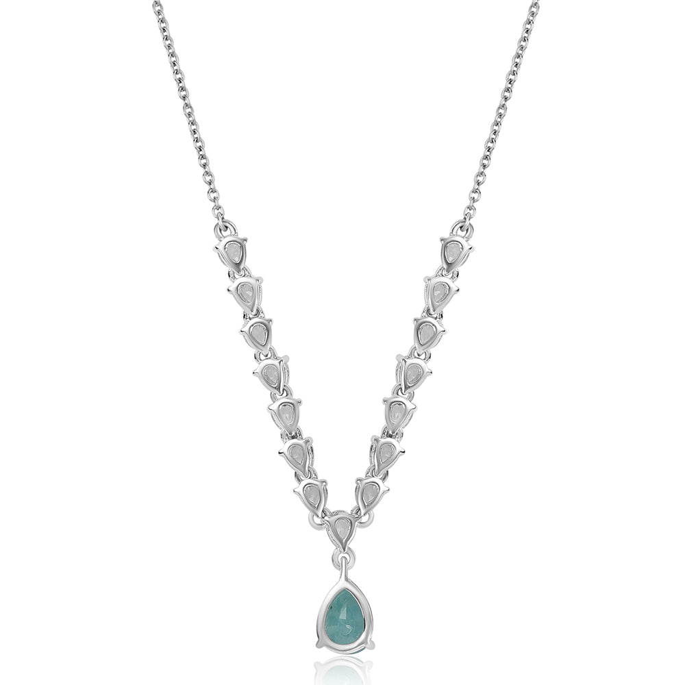 Ezüst Nyaklánc Grandidierittel és Fehér Topázzal 3 