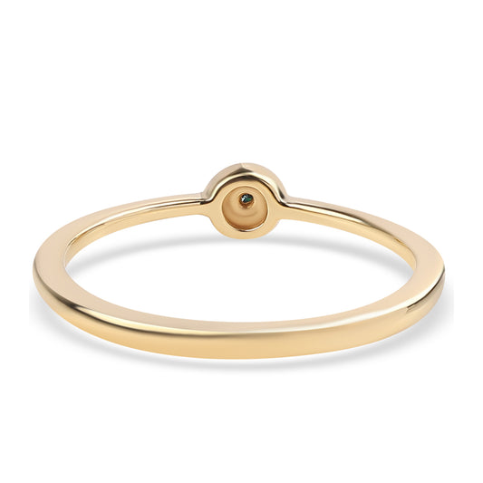 Arannyal Bevont Ezüst Gyűrű Kék Gyémánttal