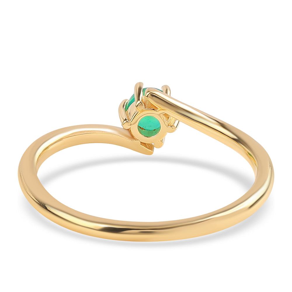 Arannyal Bevont Ezüst Gyűrű Lega Dembi Zöld Etiópiai Opállal 2 