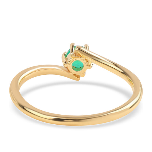 Arannyal Bevont Ezüst Gyűrű Lega Dembi Zöld Etiópiai Opállal