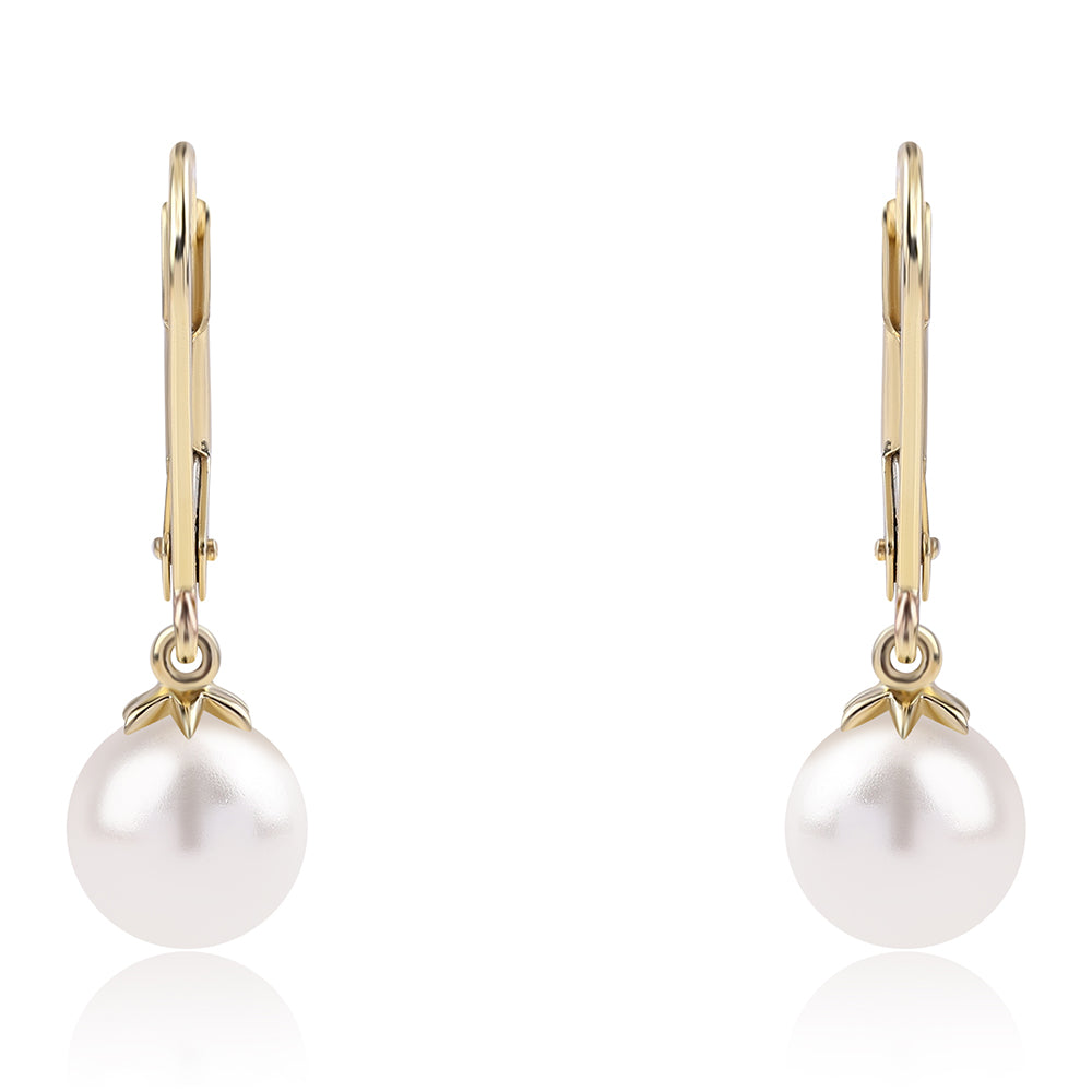 9 Karátos Arany Fülbevaló Fehér Édesvízi Kagylógyönggyel 2 