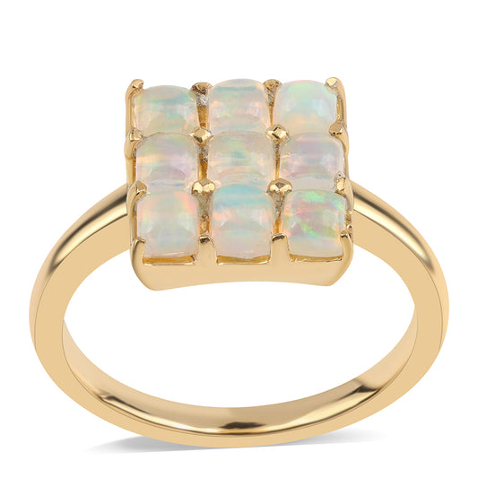 Arannyal Bevont Ezüst Gyűrű Etiópiai Opállal