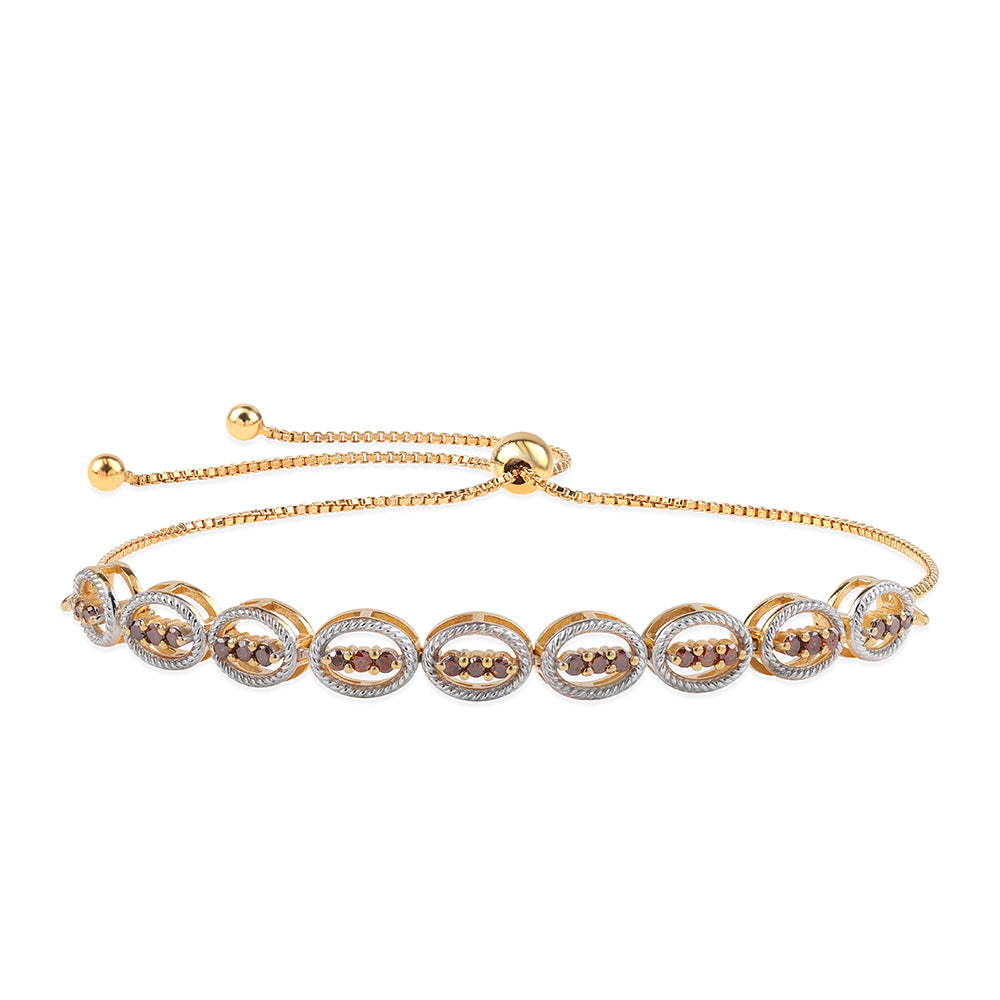 Arannyal Bevont Ezüst Karkötő Vörös Gyémánttal