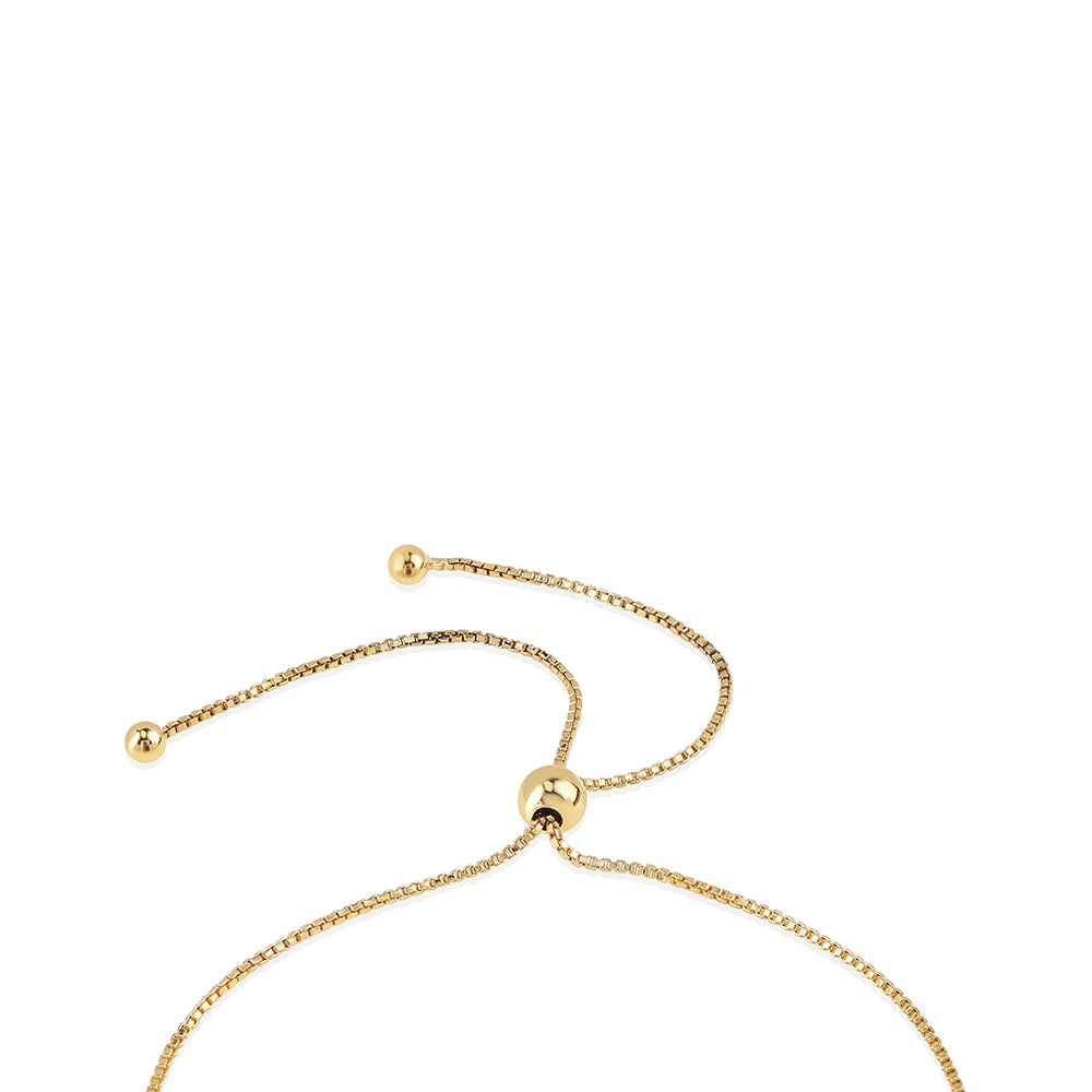 Arannyal Bevont Ezüst Karkötő Fehér Gyémánttal