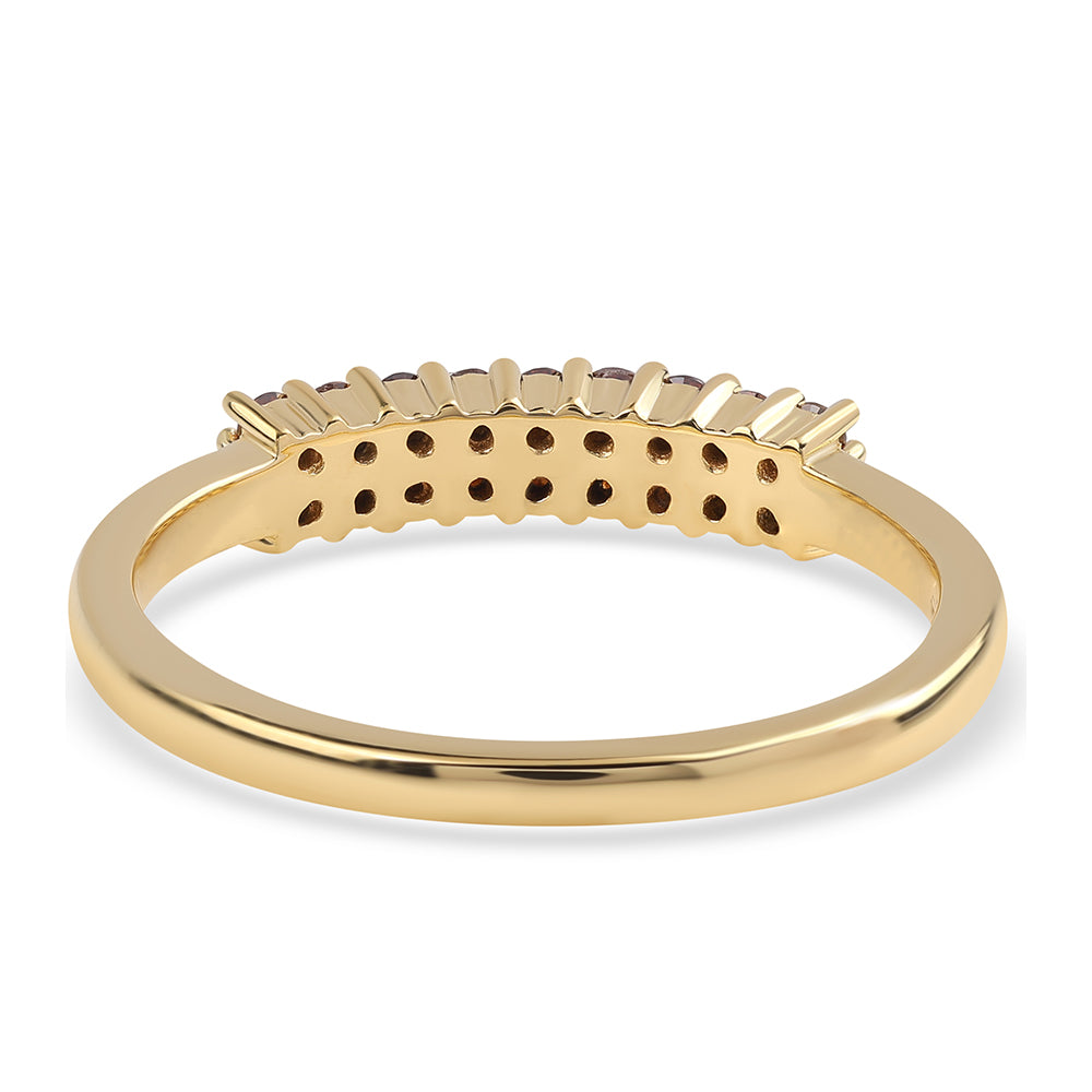 Arannyal Bevont Ezüst Gyűrű Vörös Gyémánttal 3 