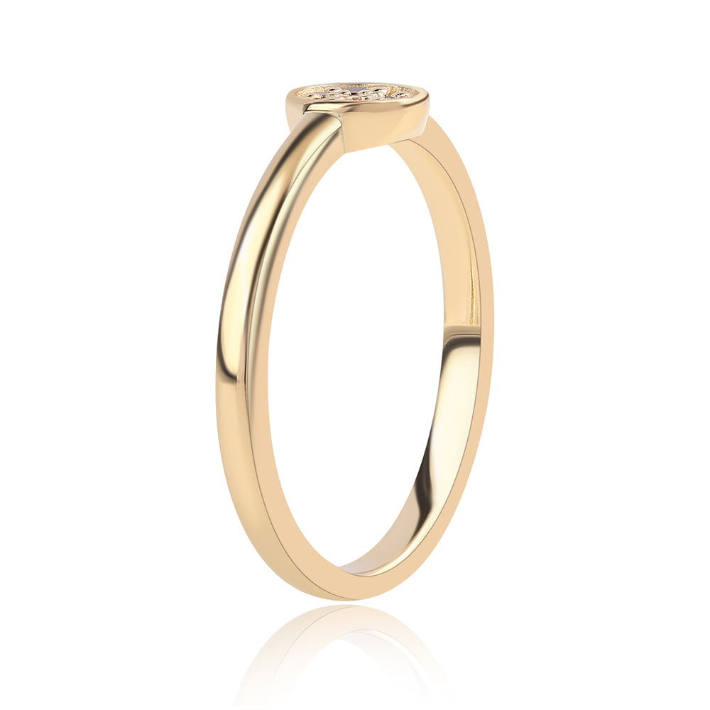 Arannyal Bevont Ezüst Gyűrű Vörös Gyémánttal 3 