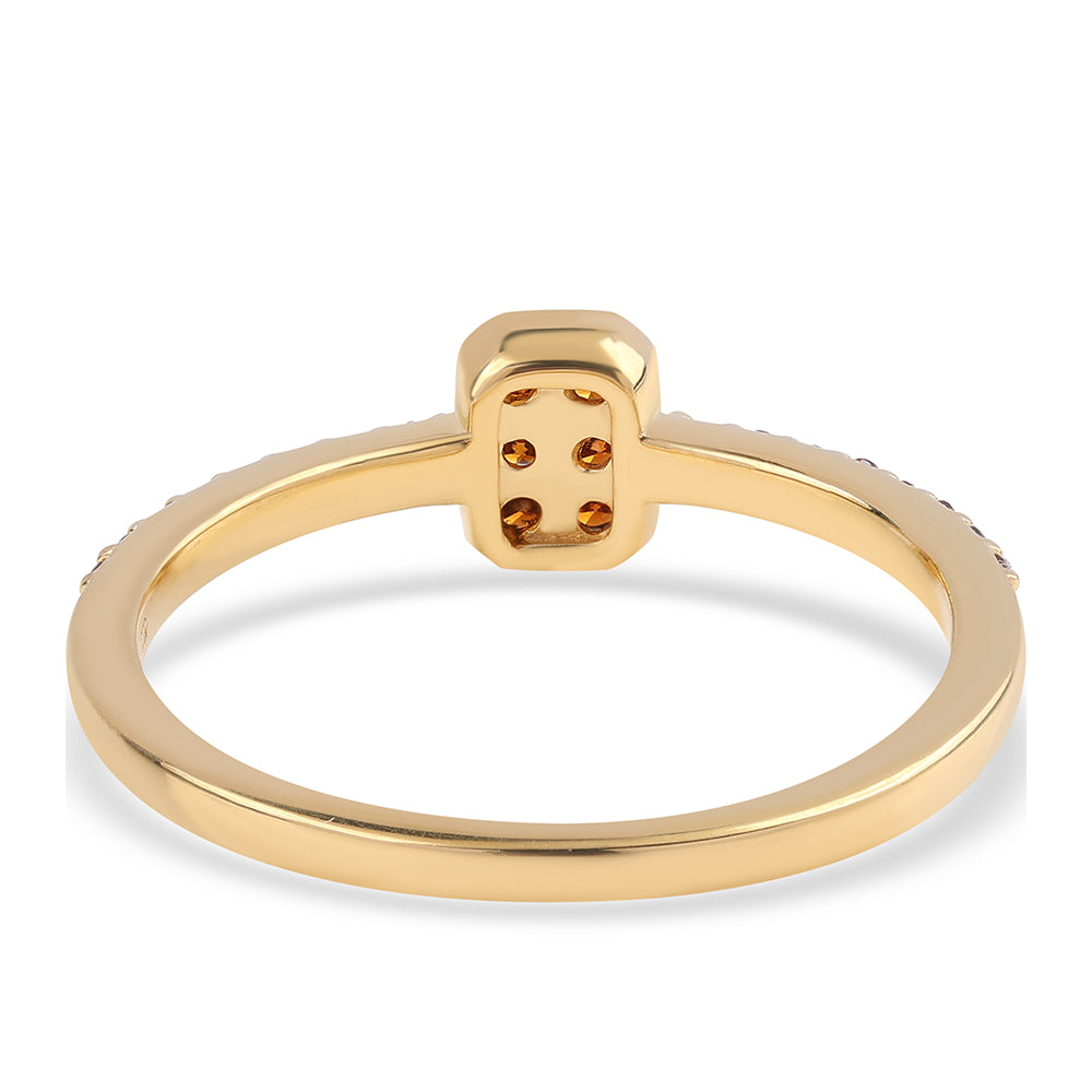 Arannyal Bevont Ezüst Gyűrű Vörös Gyémánttal 3 