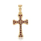 Kereszt Arannyal Bevont Ezüst Medál Vörös Gyémánttal