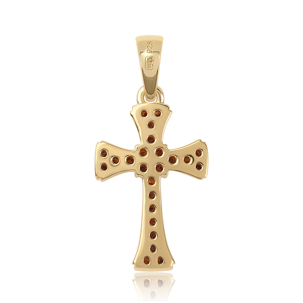 Kereszt Arannyal Bevont Ezüst Medál Vörös Gyémánttal 2 