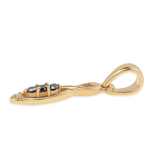 Arannyal Bevont Ezüst Medál Fekete Gyémánttal