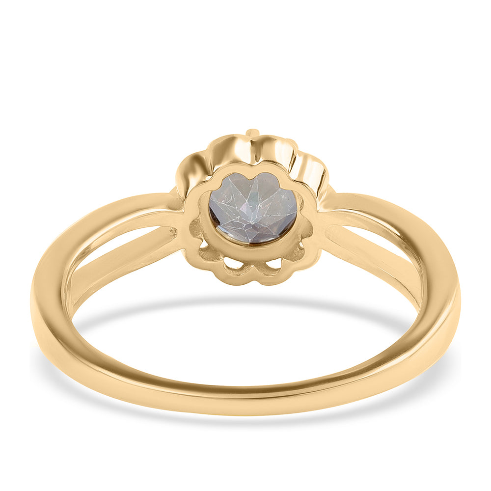 Arannyal Bevont Ezüst Gyűrű Misztikus Topázzal