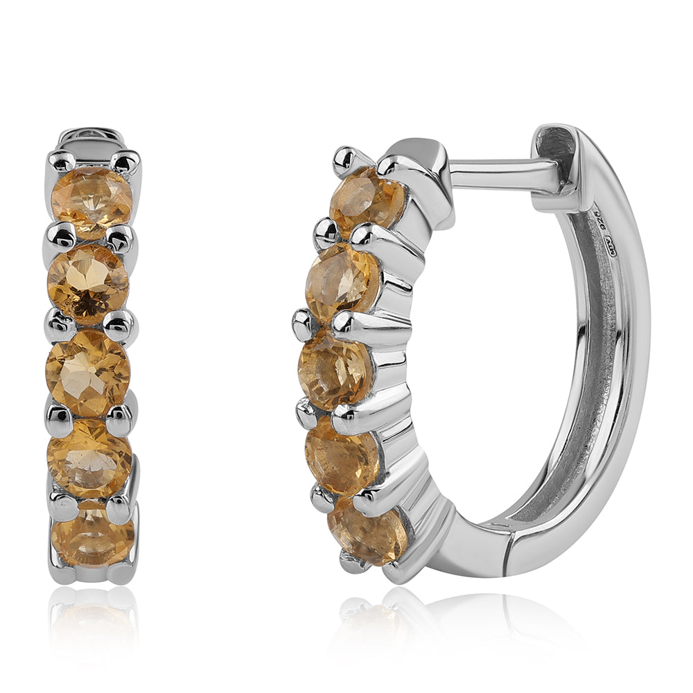 Ezüst Fülbevaló "AA" Osztályú Brazíliai Citrinnel 1 