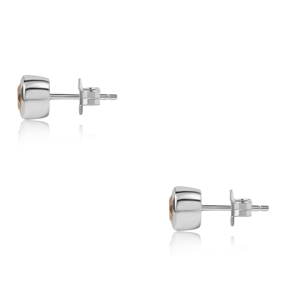 Ezüst Fülbevaló "AA" Osztályú Brazíliai Citrinnel 2 