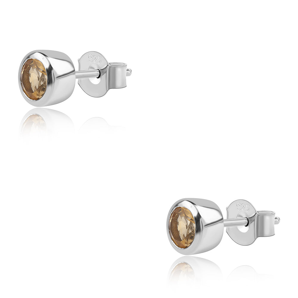 Ezüst Fülbevaló "AA" Osztályú Brazíliai Citrinnel