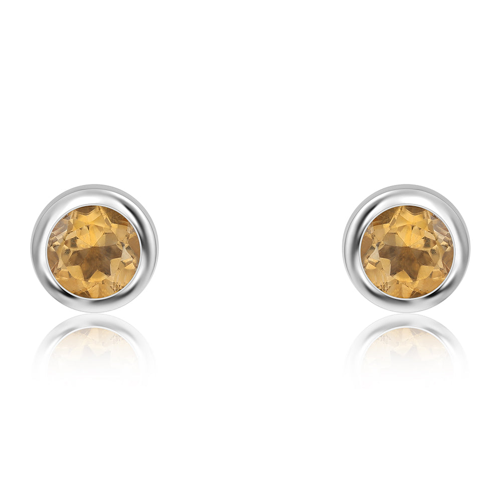 Ezüst Fülbevaló "AA" Osztályú Brazíliai Citrinnel