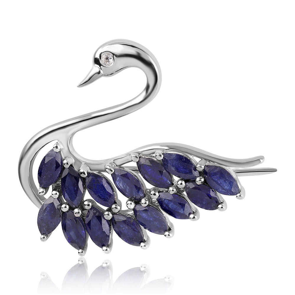 Ezüst Bross Ausztrál Kék Zafírral és Fehér Topázzal 1 