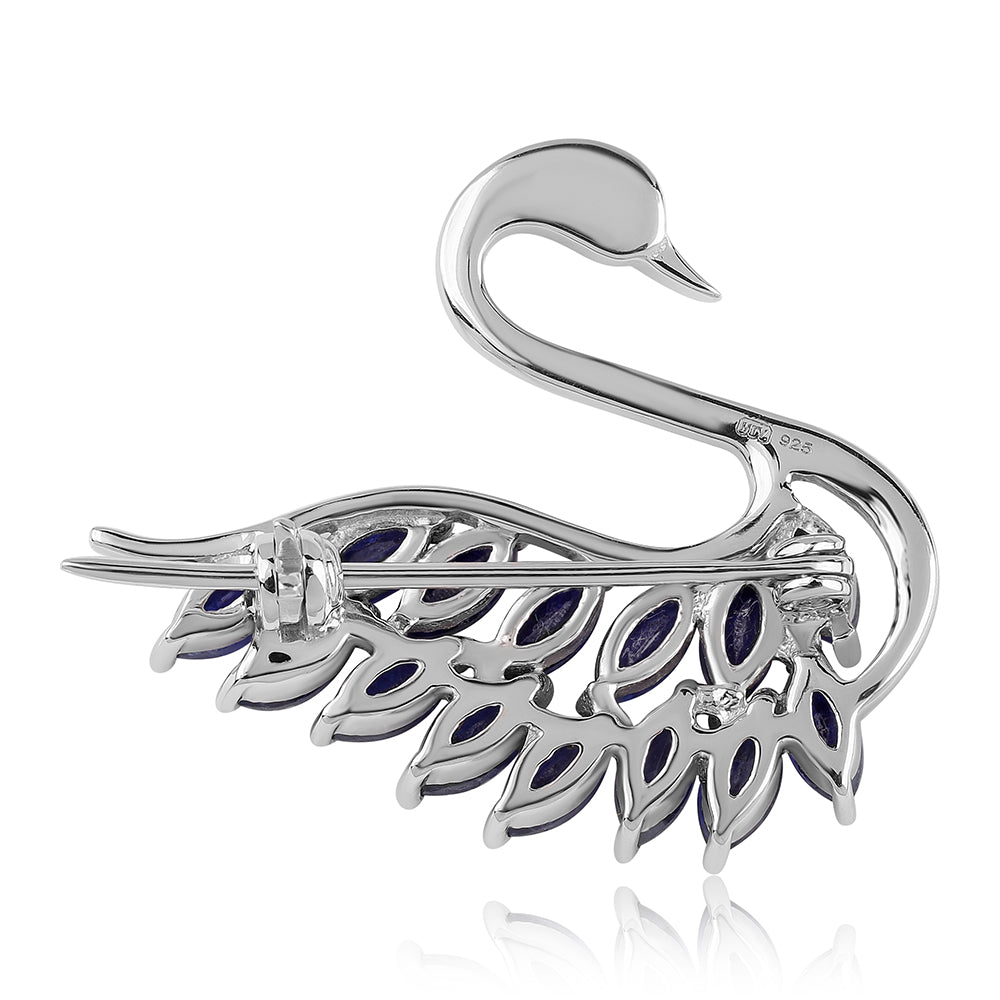 Ezüst Bross Ausztrál Kék Zafírral és Fehér Topázzal 2 