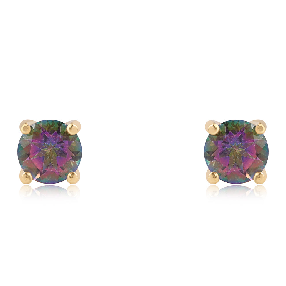 Arannyal Bevont Ezüst Fülbevaló Misztikus Topázzal 2 