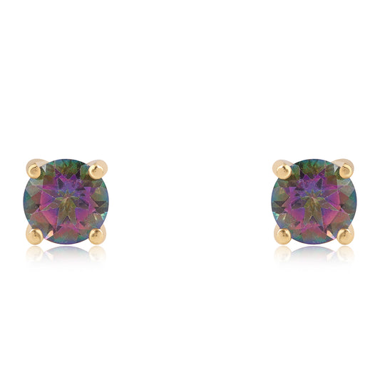 Arannyal Bevont Ezüst Fülbevaló Misztikus Topázzal