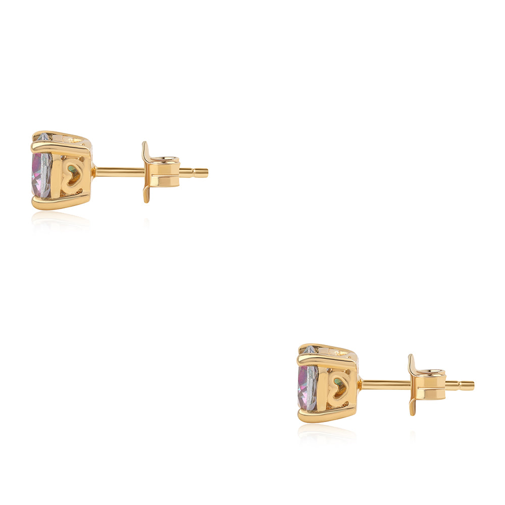 Arannyal Bevont Ezüst Fülbevaló Misztikus Topázzal 3 