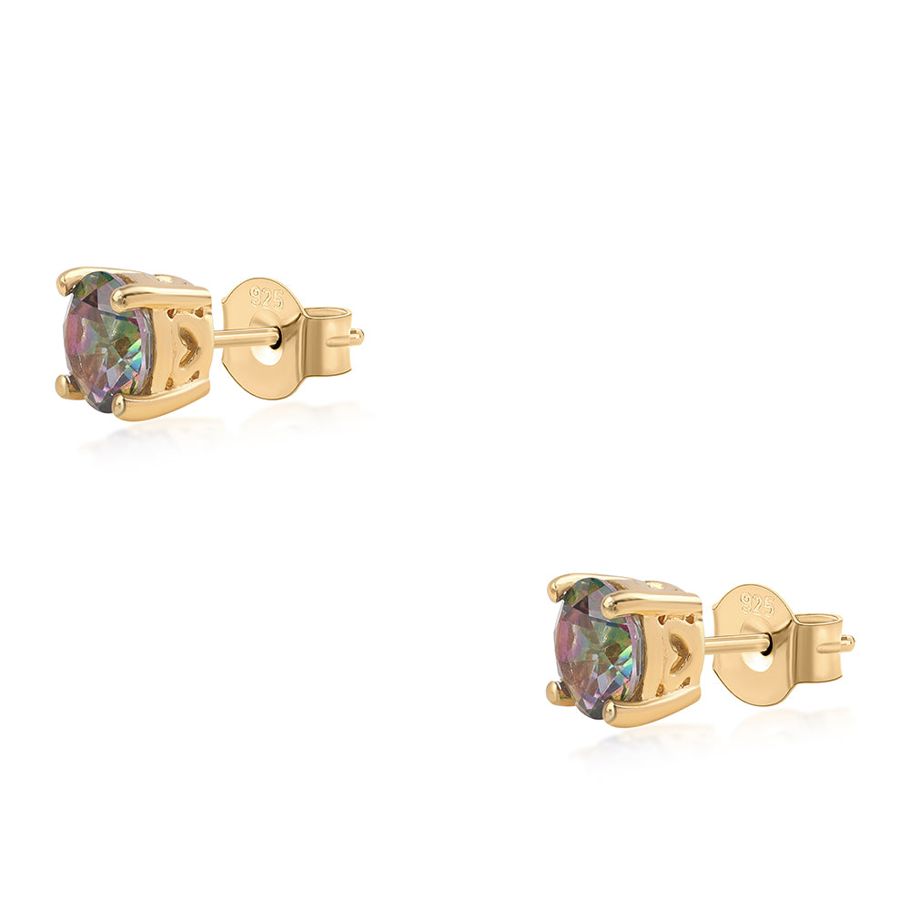 Arannyal Bevont Ezüst Fülbevaló Misztikus Topázzal 1 