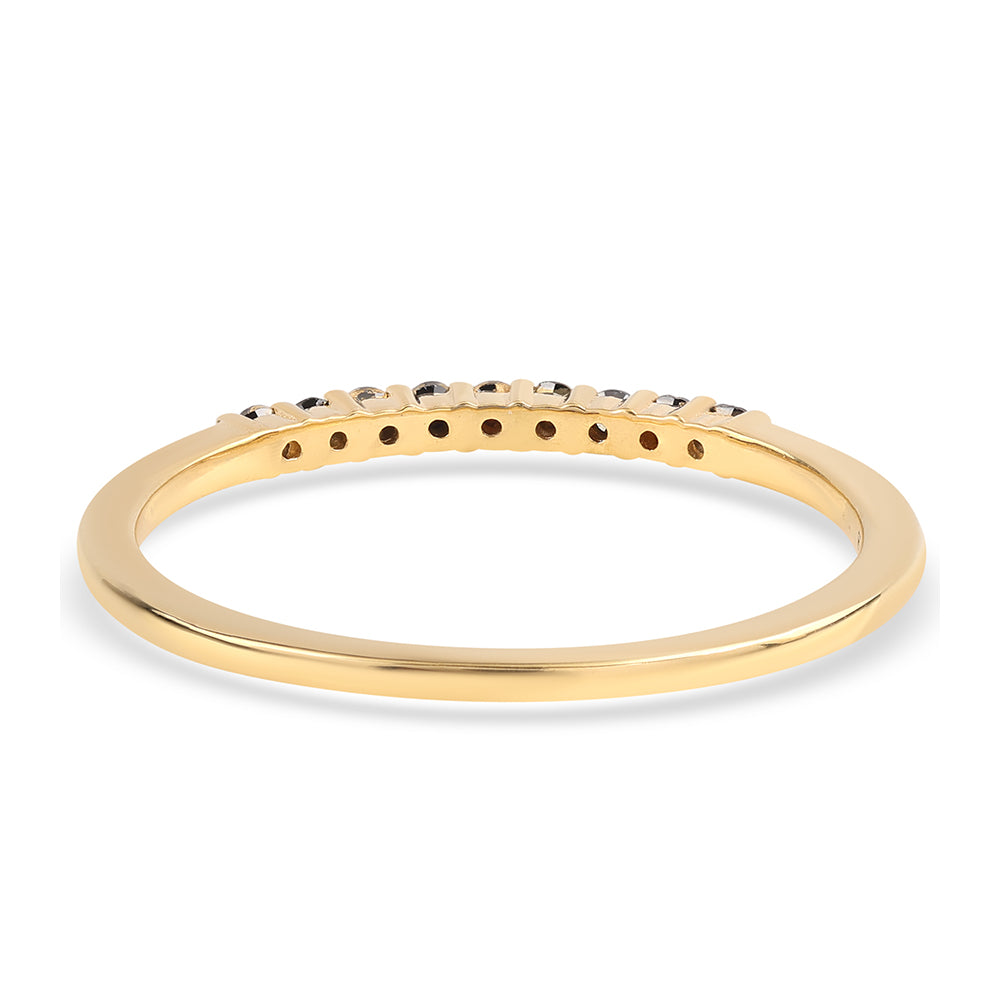 Arannyal Bevont Ezüst Gyűrű Fekete Gyémánttal 2 