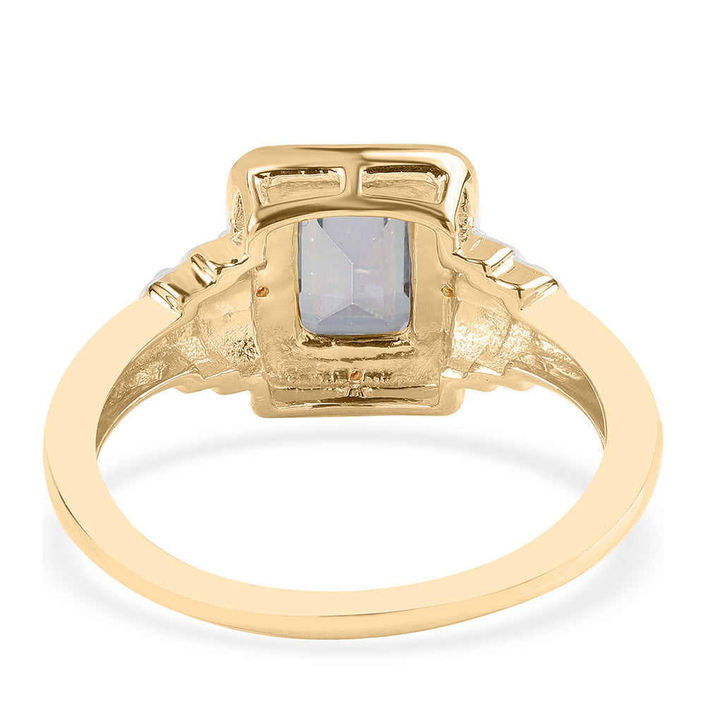 Arannyal Bevont Ezüst Gyűrű Misztikus Topázzal és Fehér Topázzal 3 