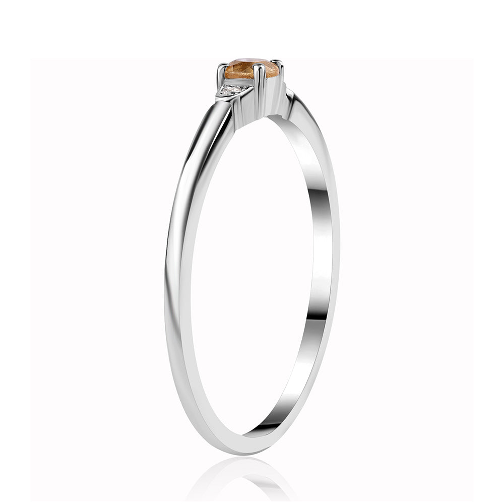 Ezüst Gyűrű "AA" Osztályú Brazíliai Citrinnel és Fehér Topázzal 2 