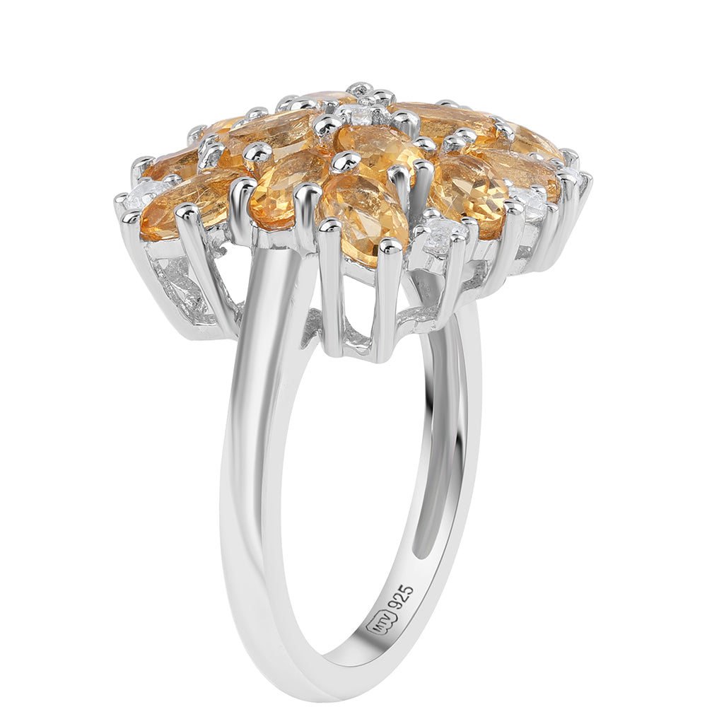 Ezüst Gyűrű "AA" Osztályú Brazíliai Citrinnel és Fehér Topázzal