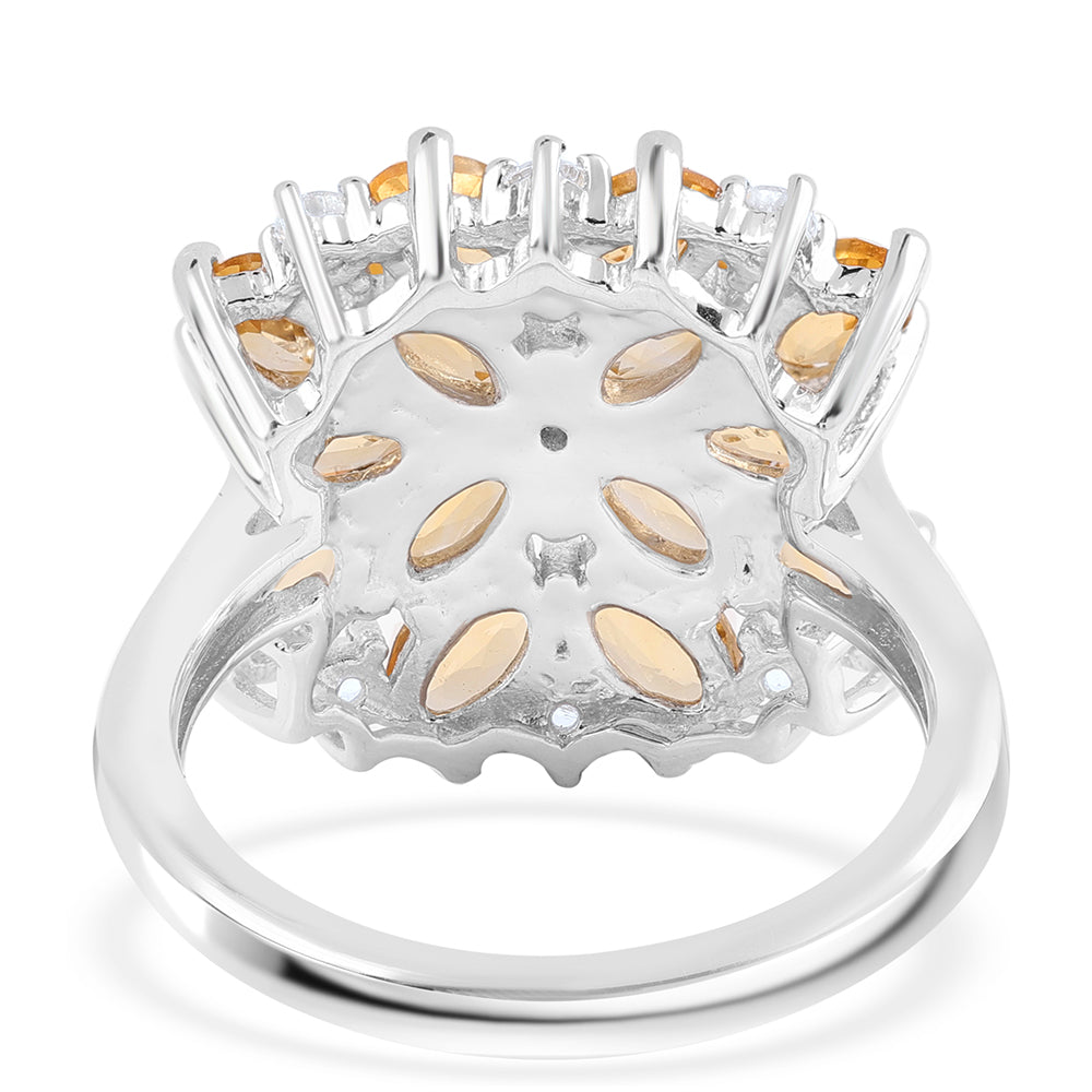 Ezüst Gyűrű "AA" Osztályú Brazíliai Citrinnel és Fehér Topázzal 3 